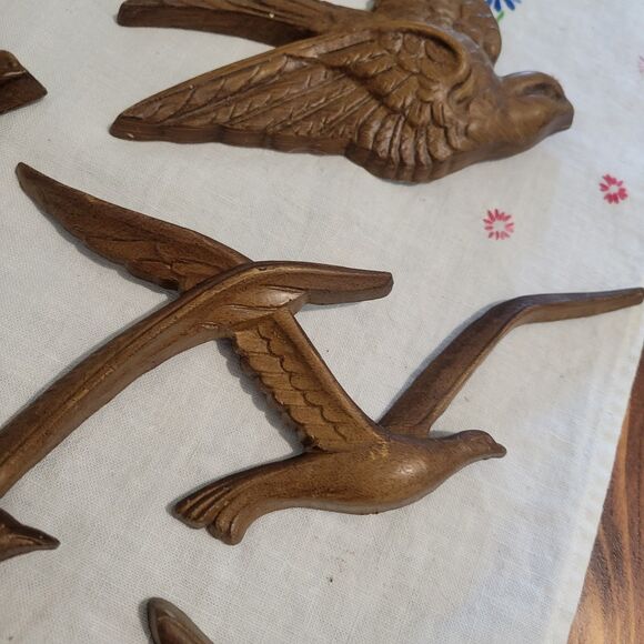VTG Homco Home Interiors Burwood Flying Sparrows and Gulls Wall Decor Set Of 4 - Picture 4 of 16